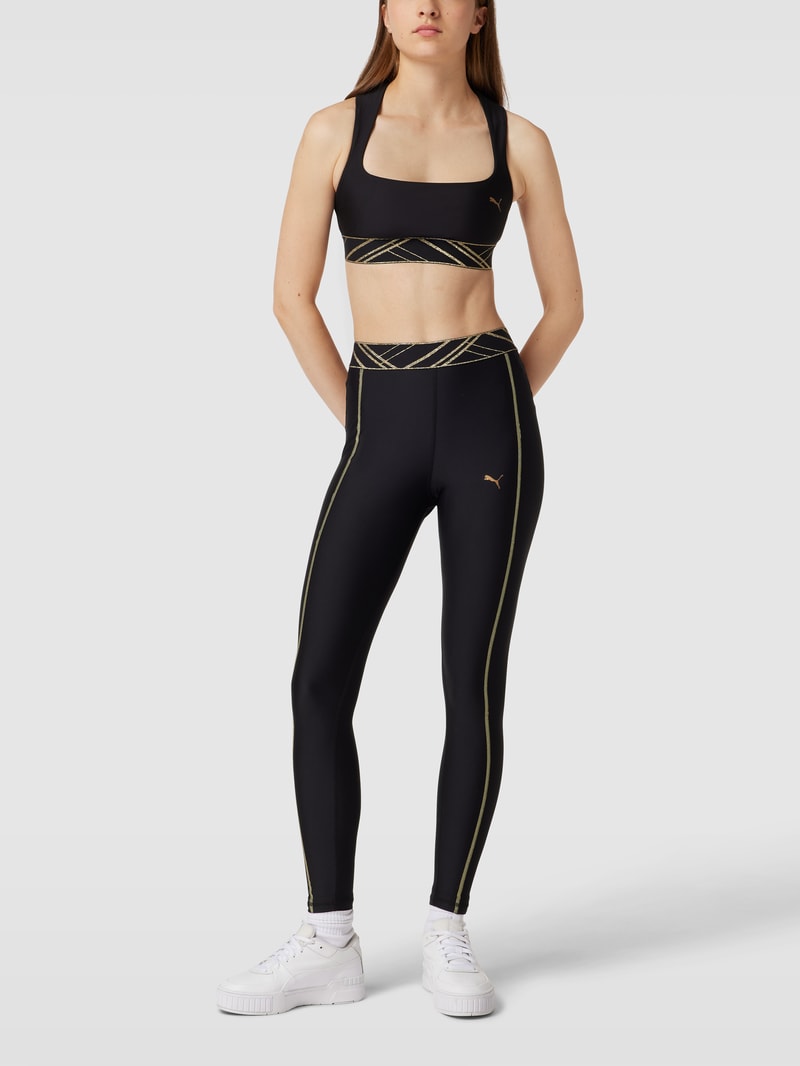 Leggings mit Logo-Print in schwarz