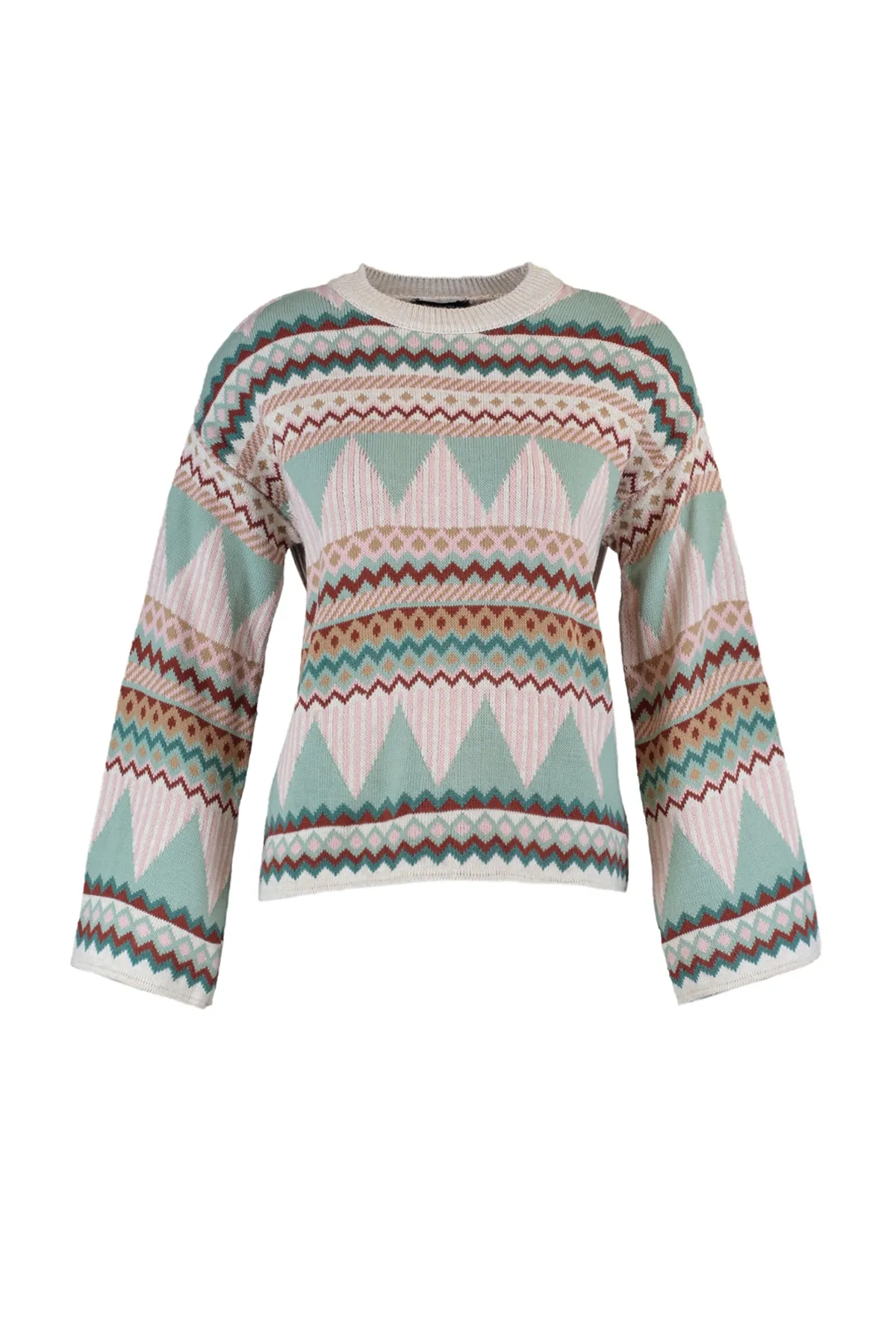Trendyol Collection  Mintfarbener Strickpullover mit Rundhalsausschnitt und weiter Passform TWOAW21KZ0941