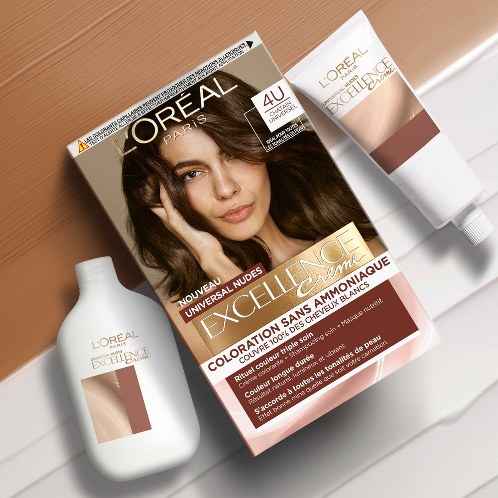 L'Oréal Paris L'Oréal Paris Excellence crème Universal nudes Coloration 4 Châtain Kit de Coloration