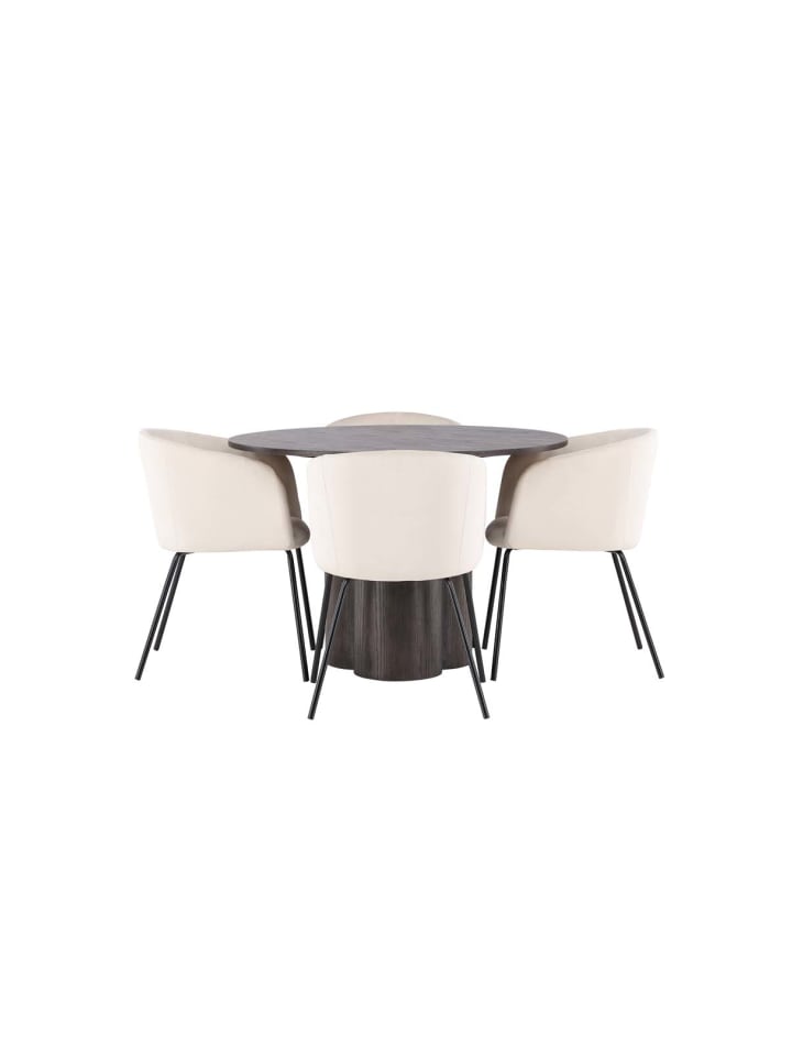 ebuy24 Essgruppe Olivia 4 ( 5-teilig) Mocca 110 x 110 cm günstig kaufen onesize