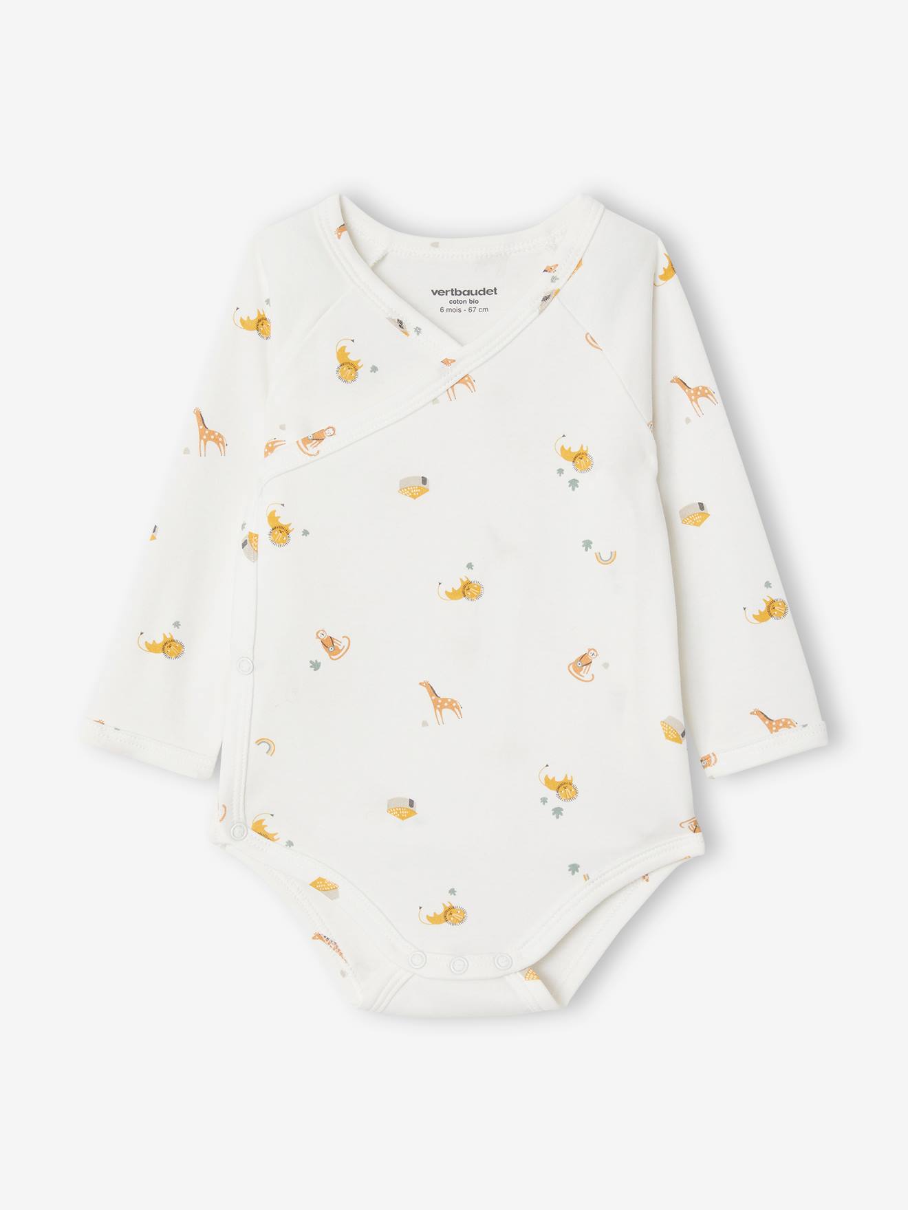 Vertbaudet 3er-Pack Baby Wickelbodys Bio-Baumwolle Oeko-Tex - pack aqua löwe