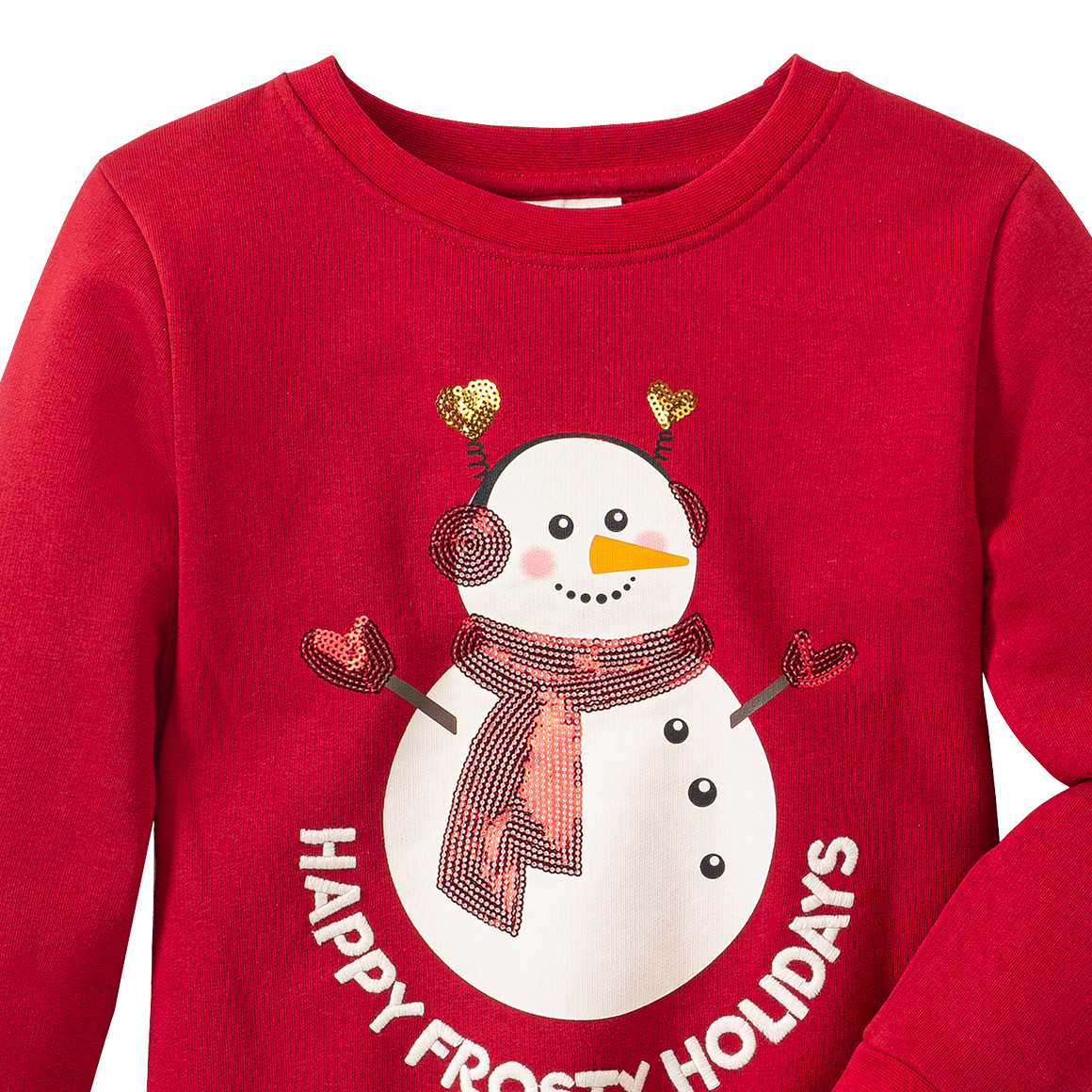 Mädchen Weihnachtssweatshirt mit Schneemann