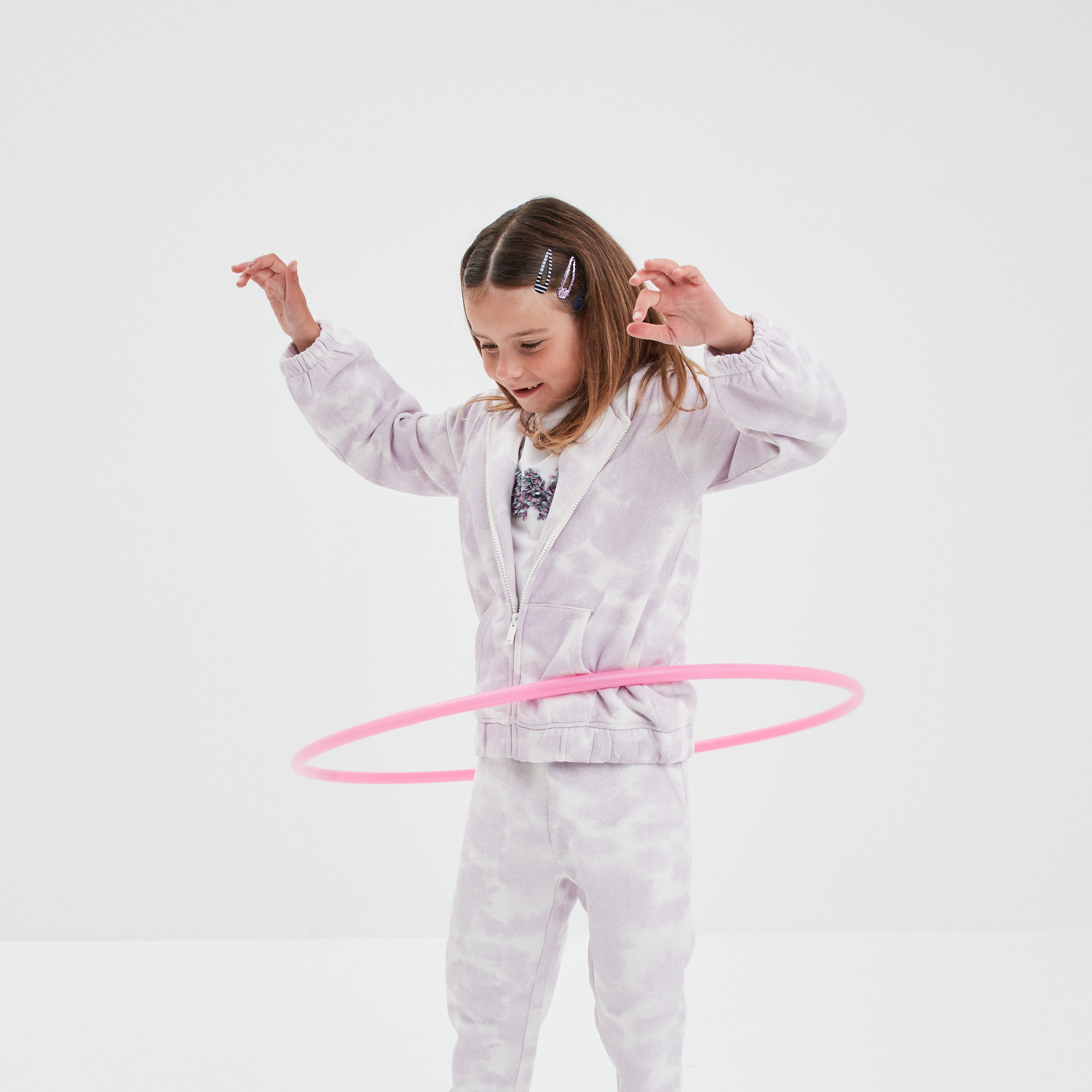 Sweat zippé molleton à capuche ecru fille | La Halle