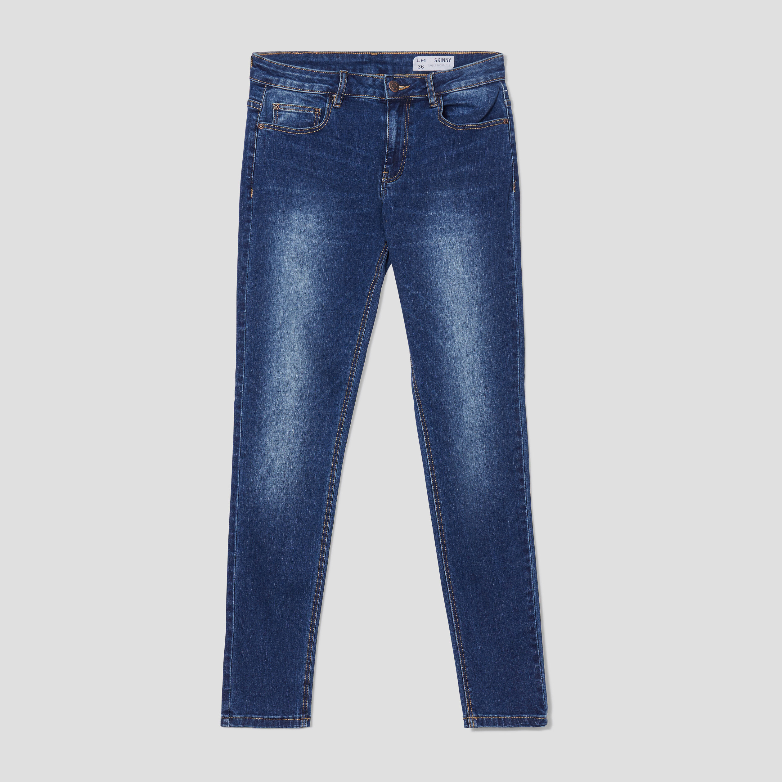 Jeans skinny taille basse denim brut femme | La Halle