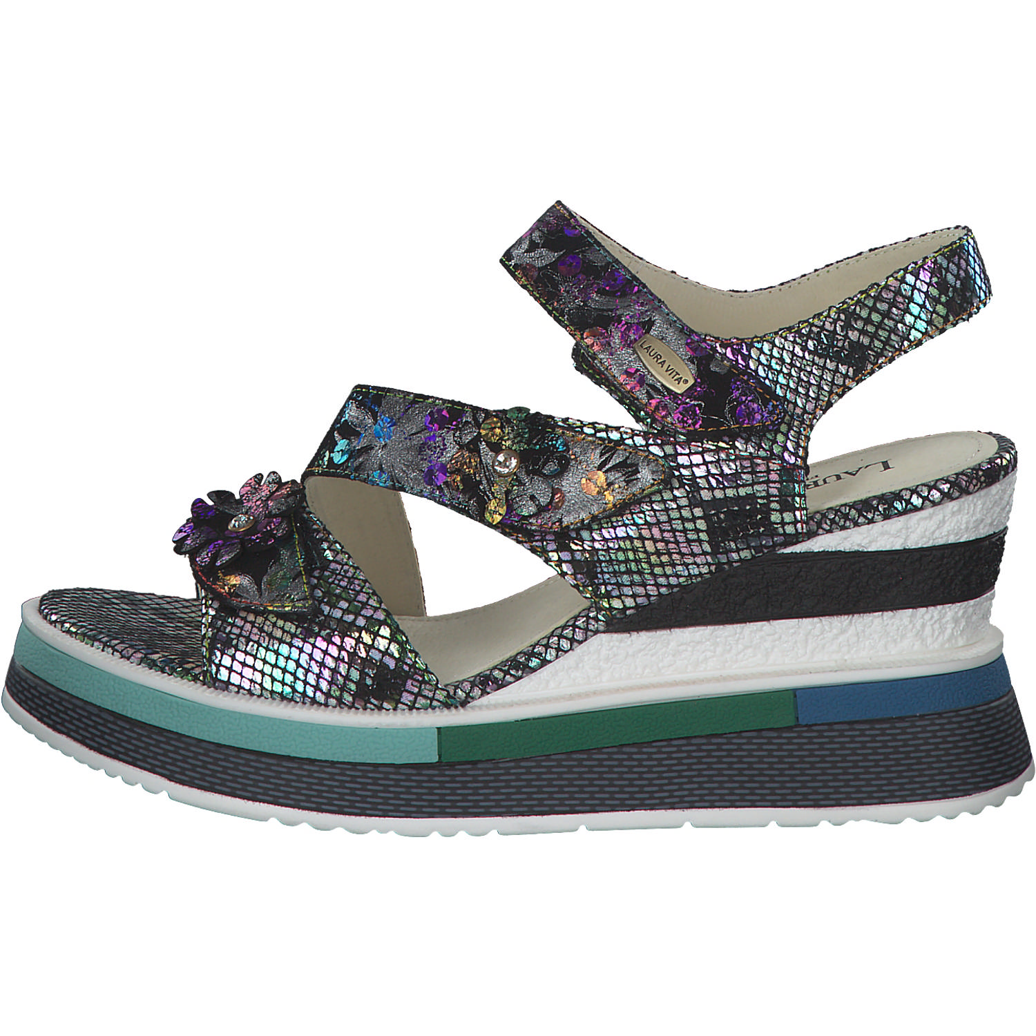 Laura Vita Dacddyo 07, Plateau-Sandaletten, Damen, noir multi