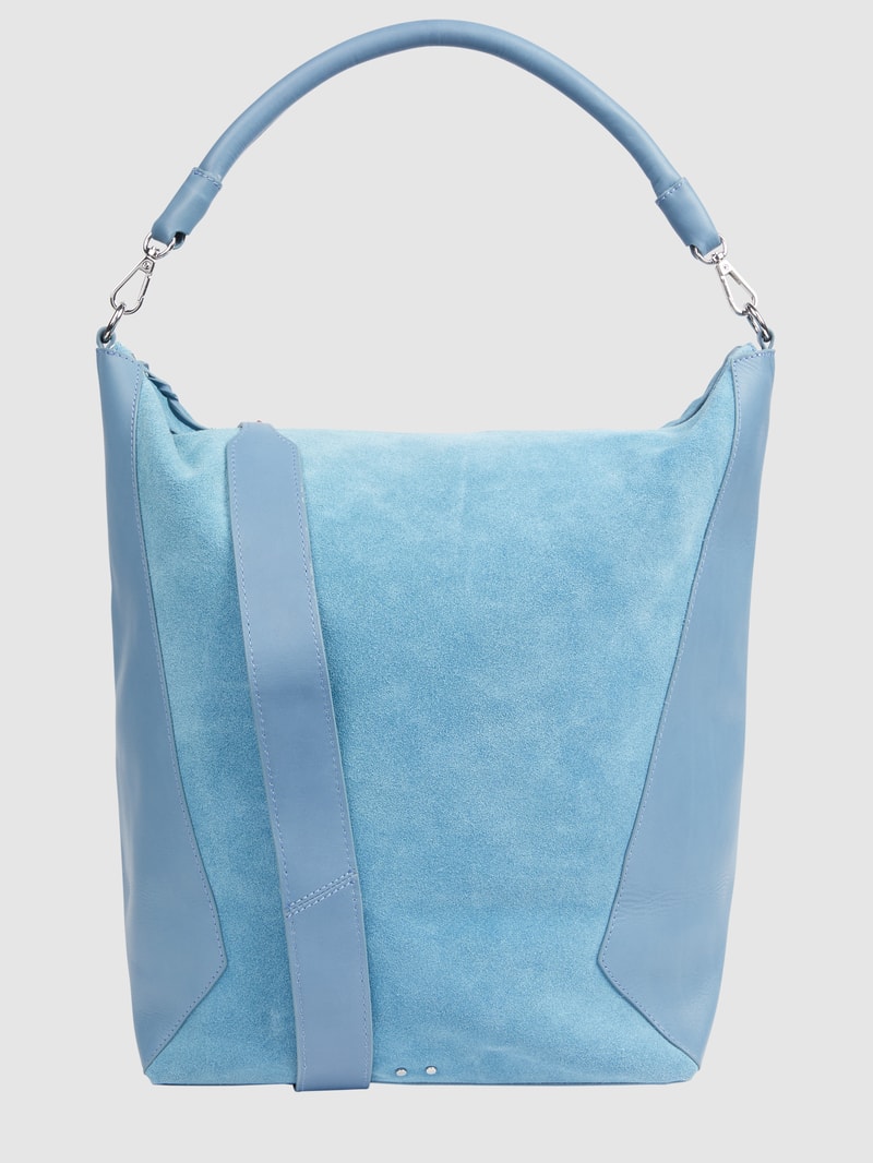 Hobo Bag aus Leder in ozean blau