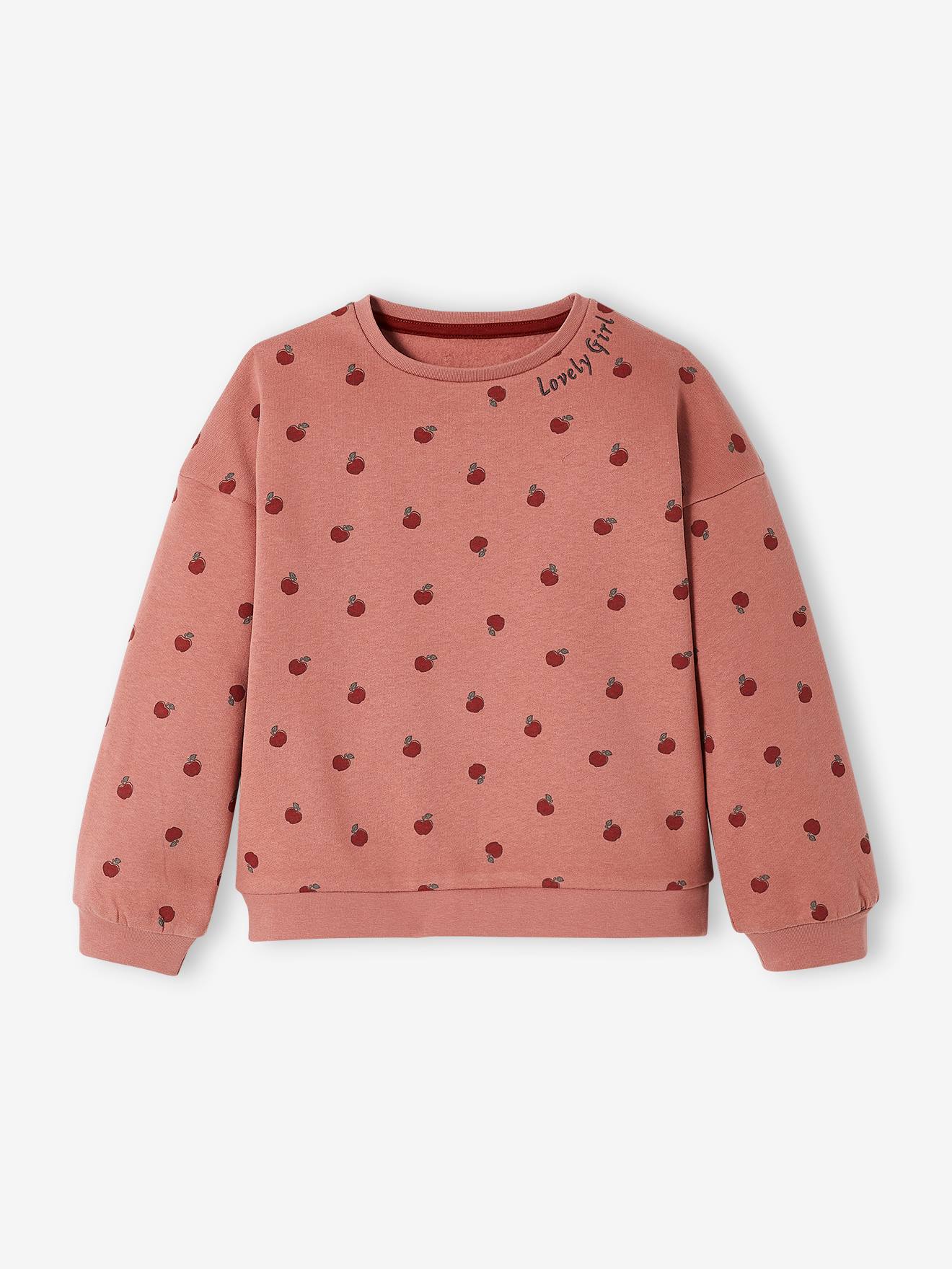 Sweat motifs fantaisie fille rose