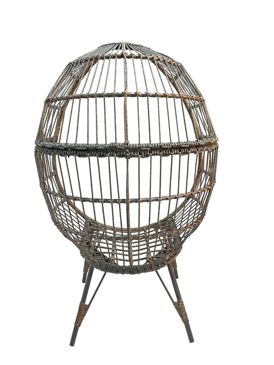 schütte Home & Living Rattan Loungesessel mit Polsterauflage grau