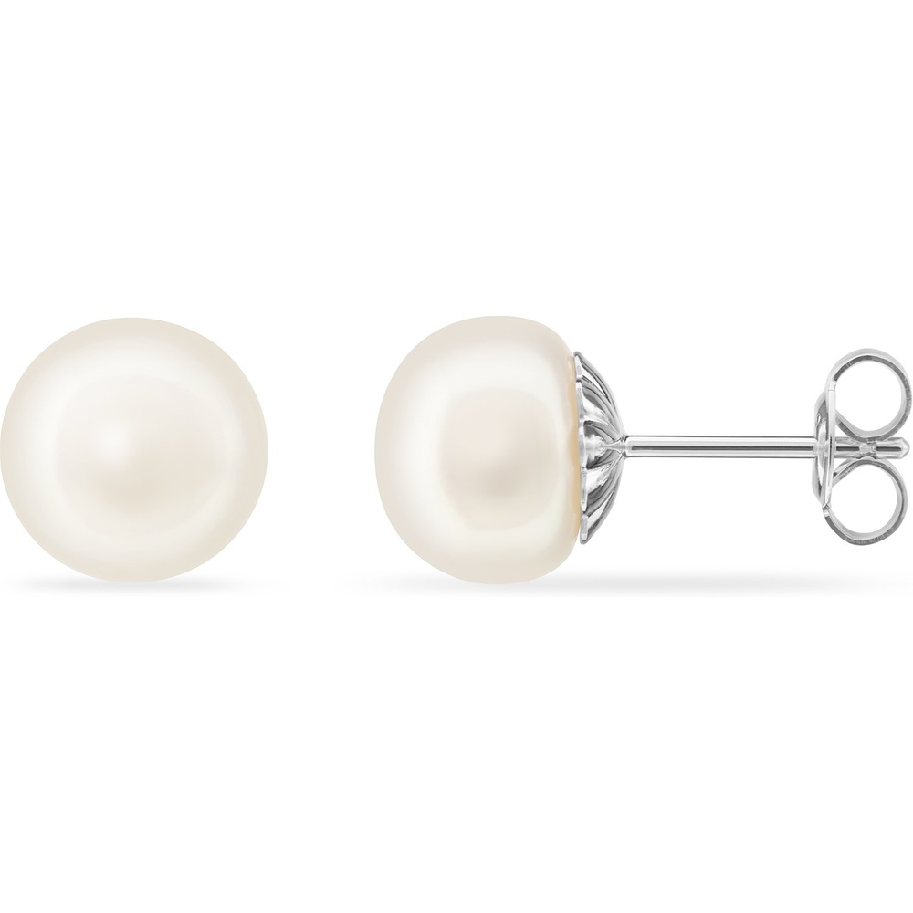 Valeria Boucles d'oreilles à fermoir à poussette 925 Argent argent Boucles d'oreilles