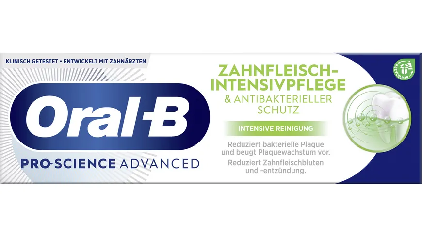 Oral-B Zahnpasta Zahnfleisch-Intensivpflege & Antibakterieller Schutz Intensive Reinigung 75ml 75 ml