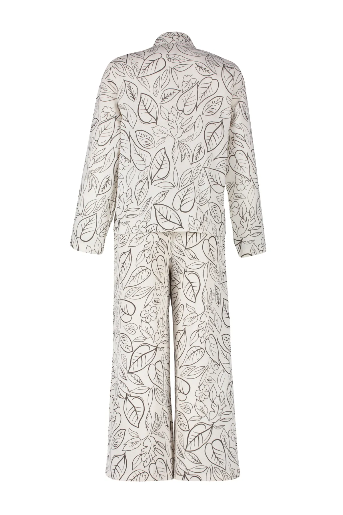 Trendyol Collection  Hemd-Hosen-Set in gewebter Leinenoptik mit Blumenmuster TBESS24AU00063