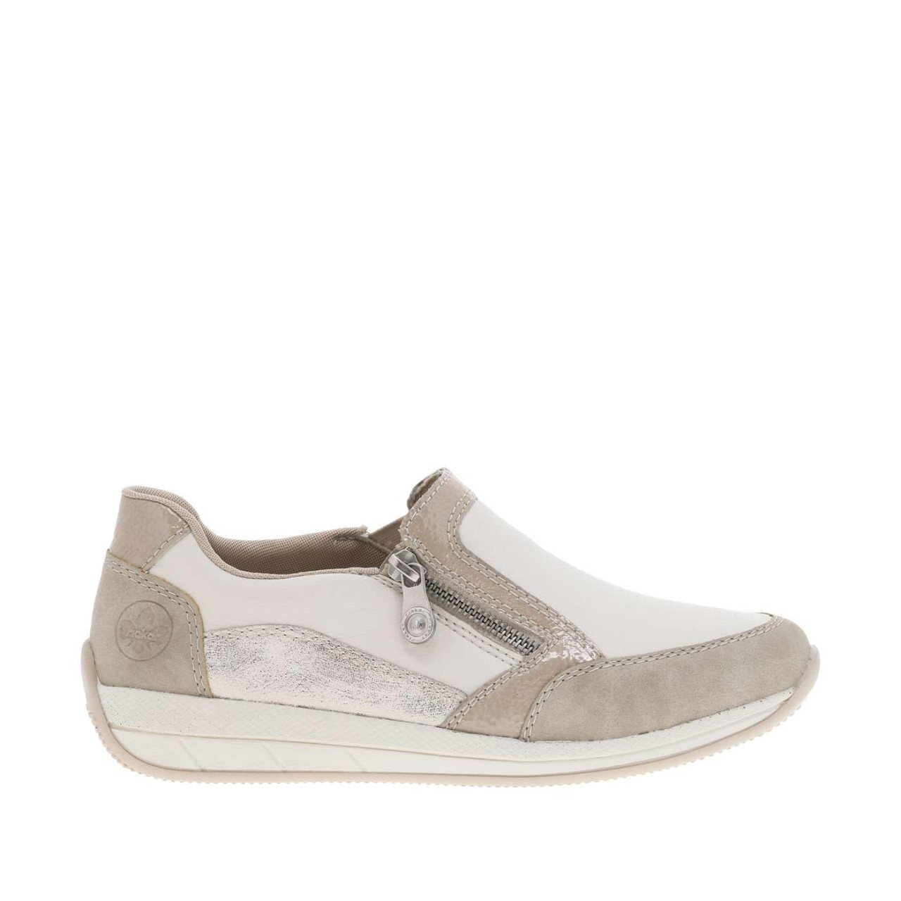 RIEKER Sportliche Slipper weiss