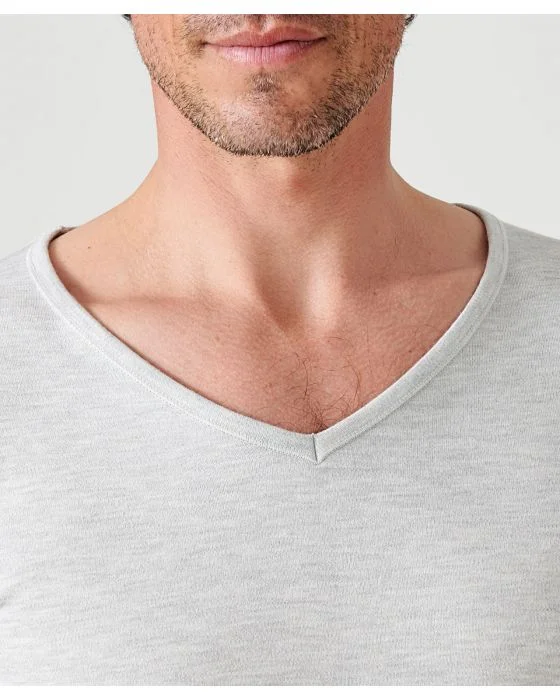 Tee-shirt col V, maille interlock Thermolactyl
