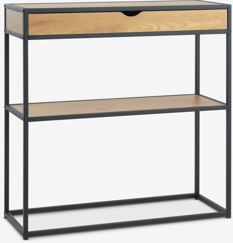TRAPPEDAL Console table TRAPPEDAL 30x80 1 drawer oak/black