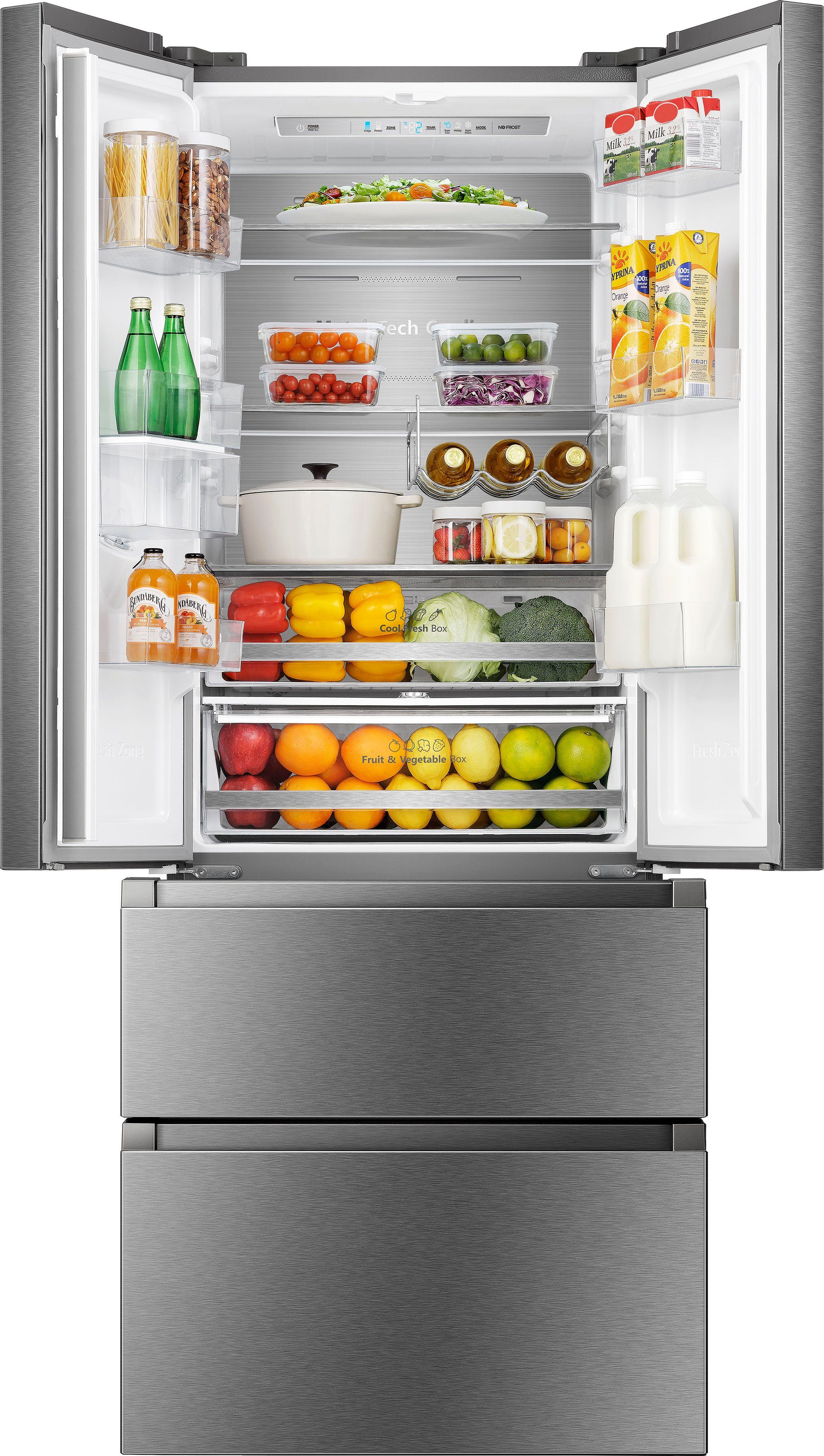 Hanseatic French Door HFD20070EWDI, 200 cm hoch, 70,4 cm breit, NoFrost, Wasserspender