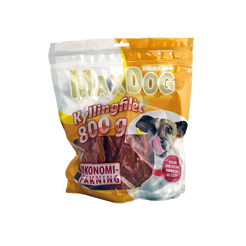 MaxDog Hundesnacks 800 g, kyllingfilet, MaxDog
