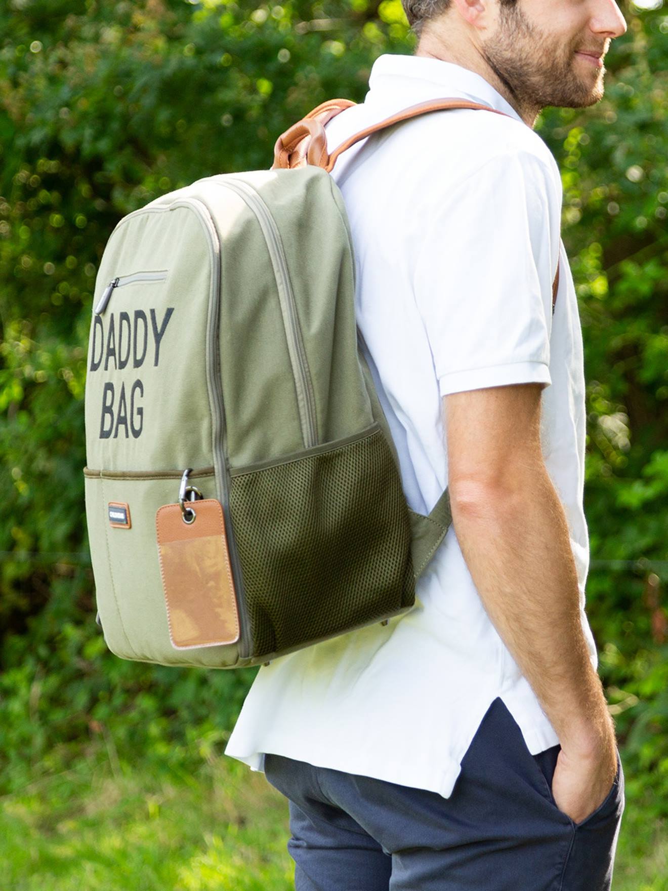 Childhome Wickelrucksack DADDY BAG CHILDHOME - olivgrün