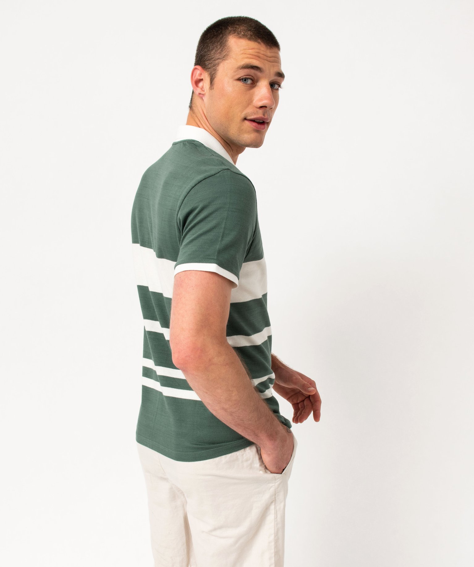 Polo manches courtes bicolore homme raye | GEMO