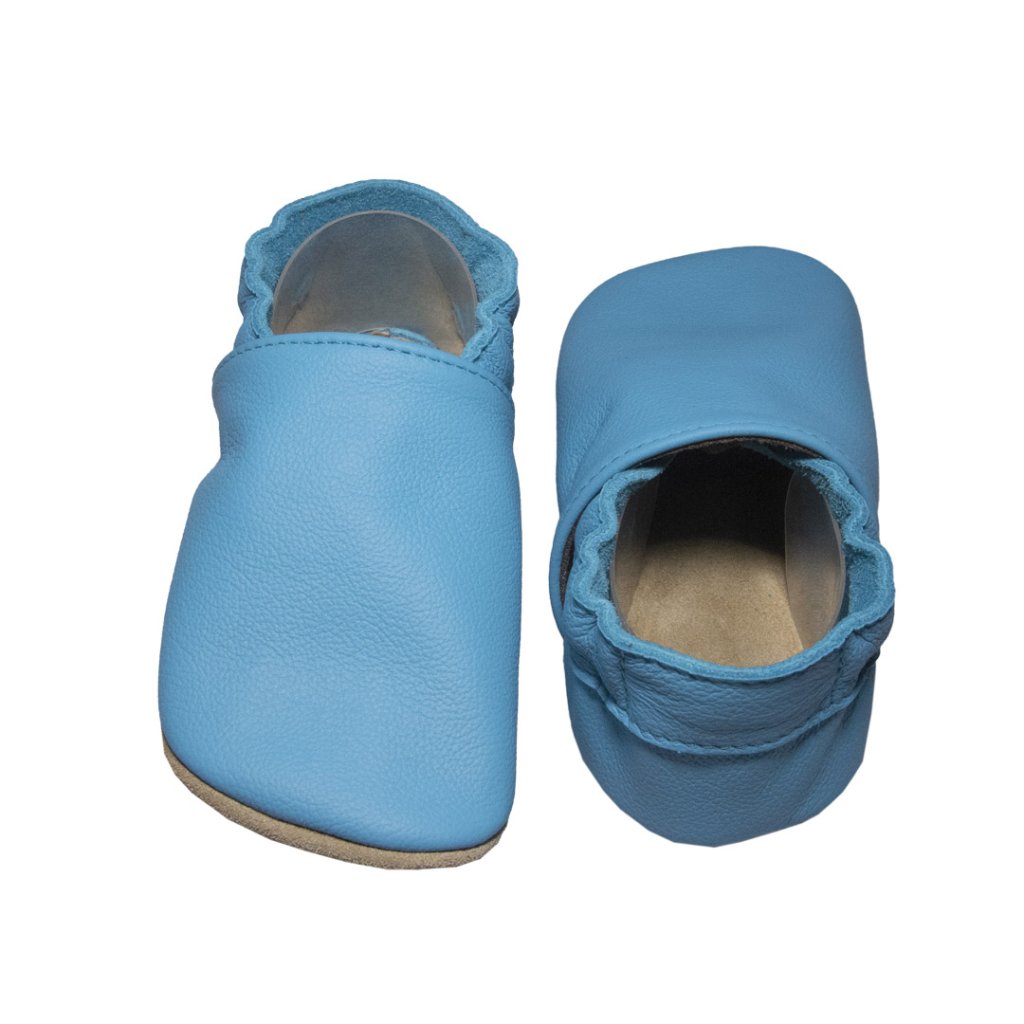 baBice Plain Baby Blue hellblaue Krabbelschuhe