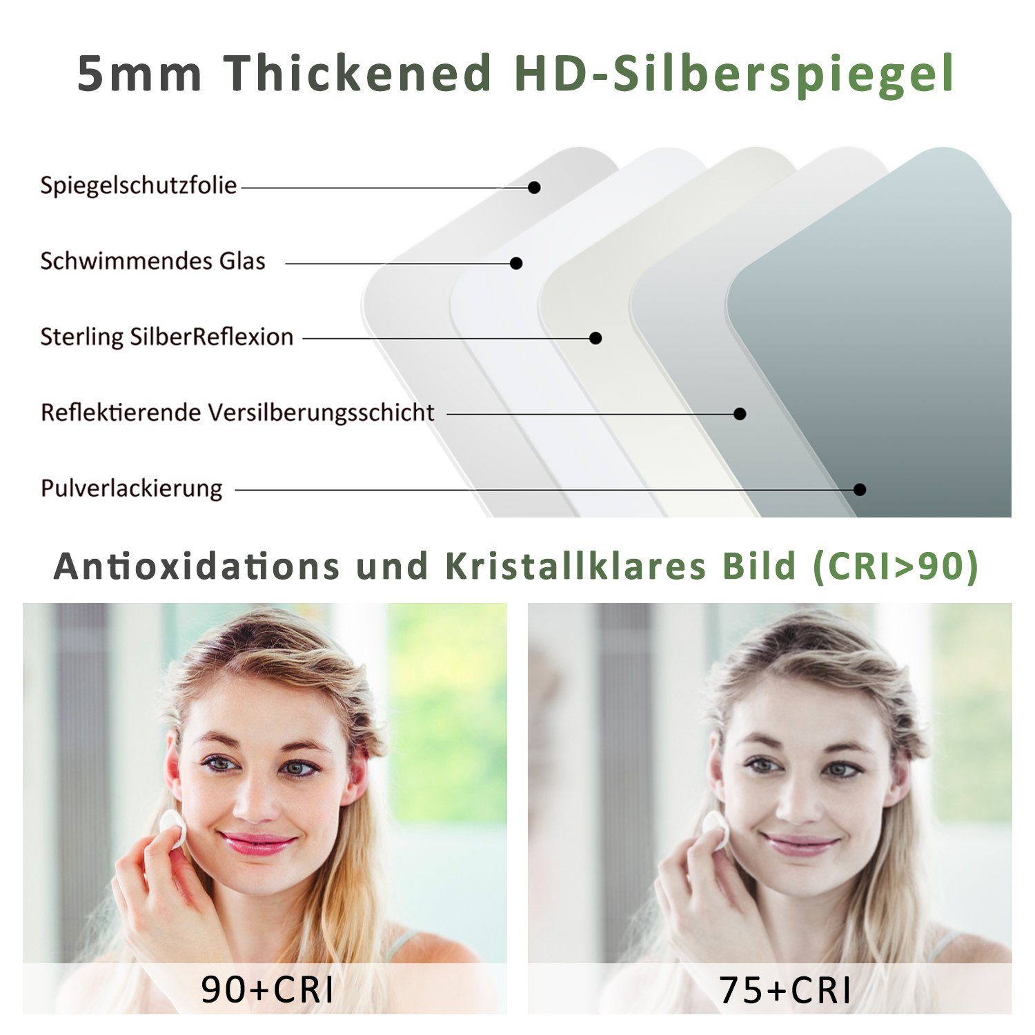 Boromal Standspiegel Spiegel groß Schwarz Wandspiegel Ganzkörperspiegel Flurspiegel (Hochspiegel Arched Rechteckig Eckig, 160x40,150x50,140x40cm), 2 Montagemöglichkeiten