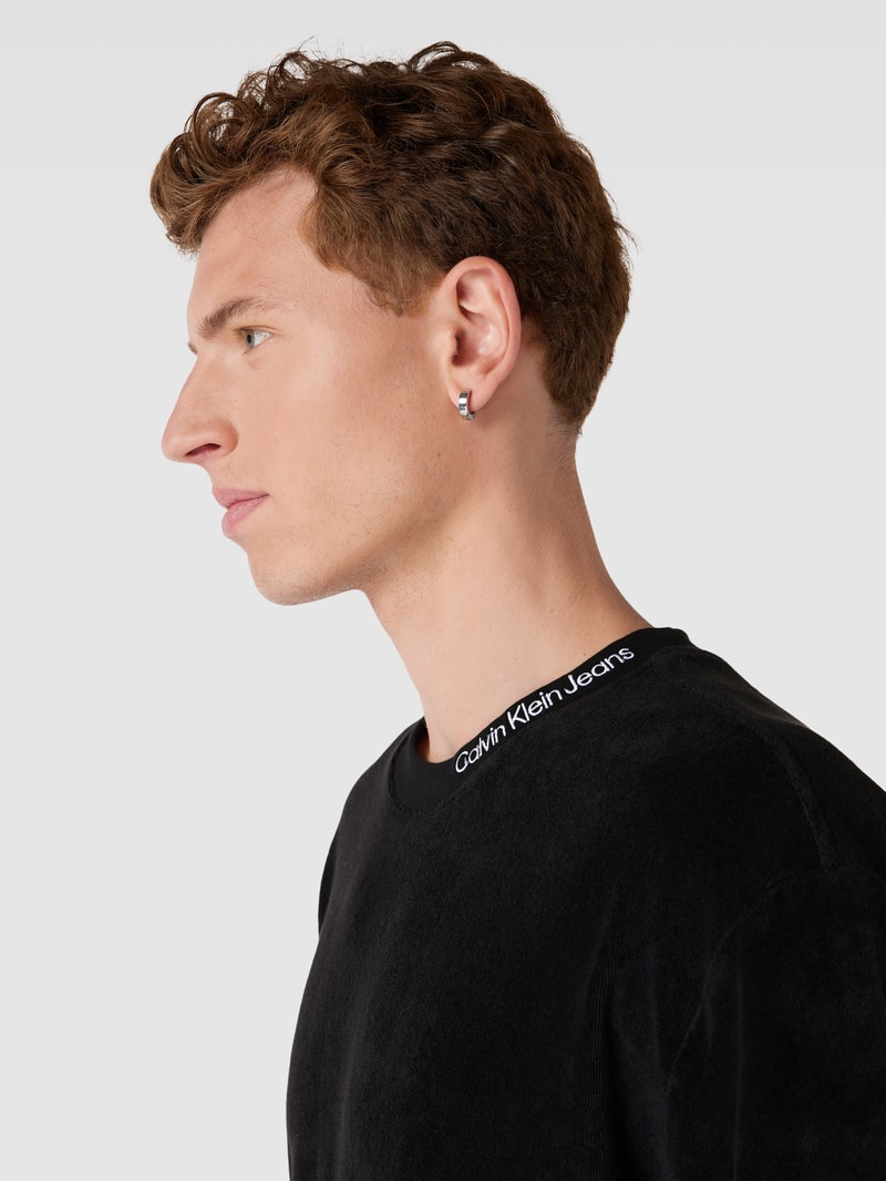 T-Shirt mit Label-Detail Modell 'TOWELLING' in black