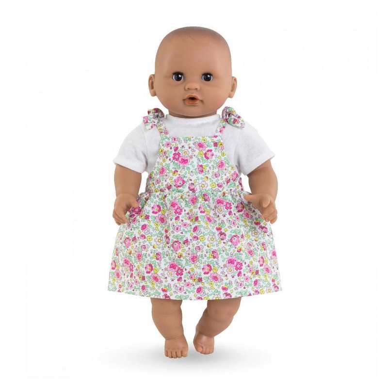 Robe jardin en fleurs pour poupon 30cm