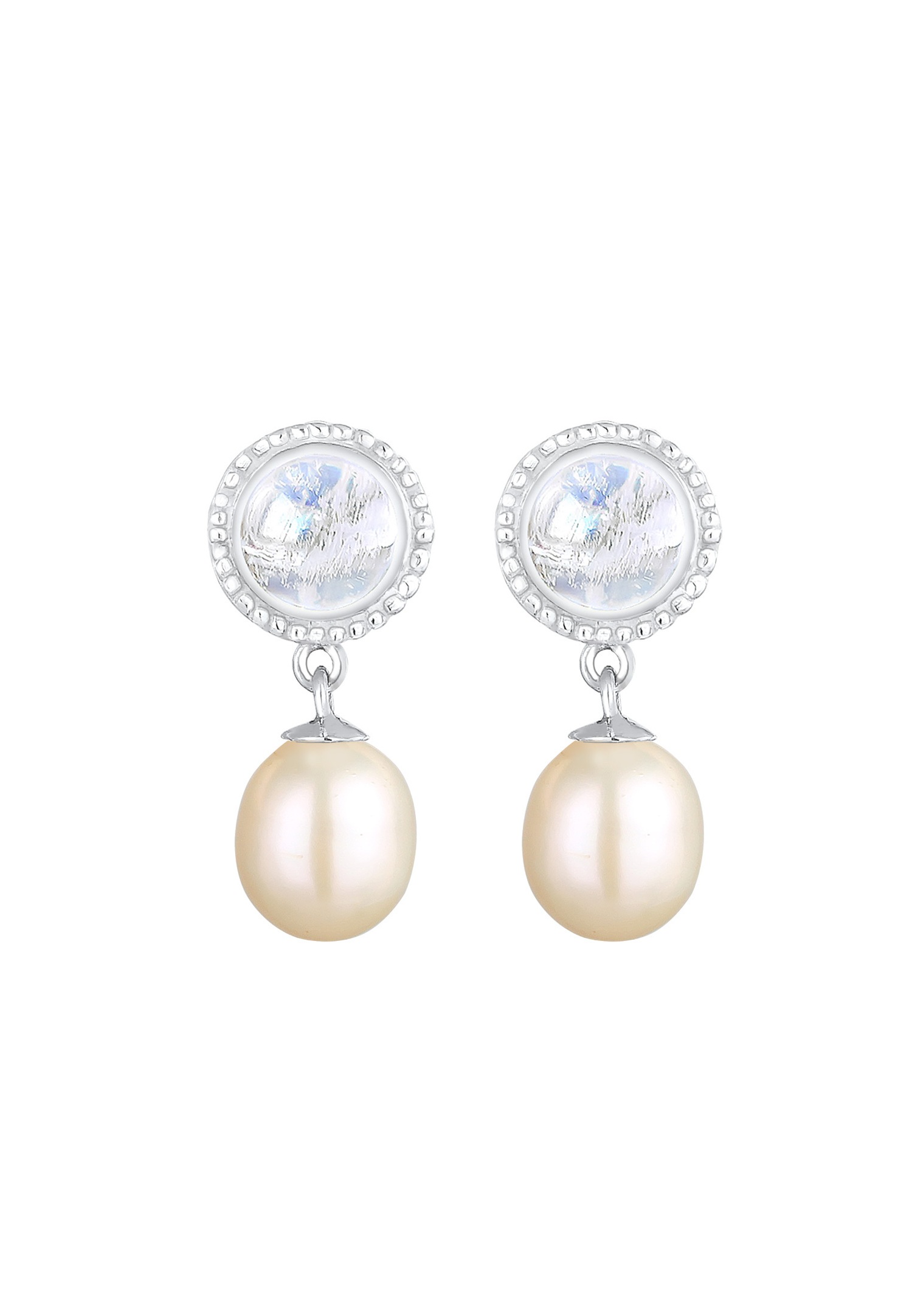 Elli PREMIUM Vintage Wedding Moonstone słodkowodne perły hodowlane dla kobiet (925/1000) Srebro