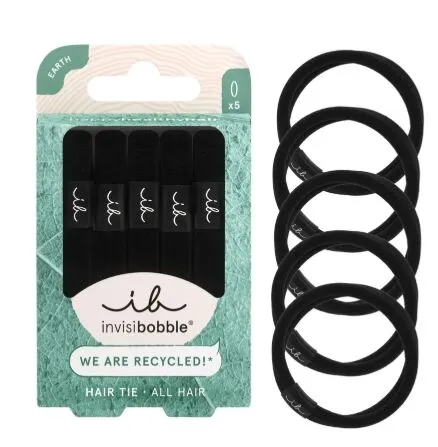 Invisibobble juodos plaukų juostos, 5 vnt.