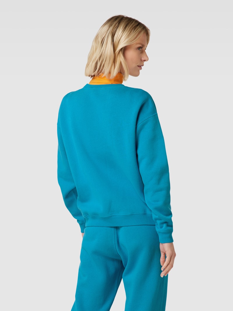 Regular Fit Sweatshirt mit Label-Stitching in royalblau