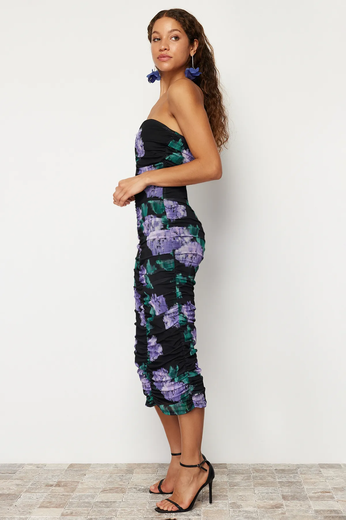 Trendyol Collection  Mehrfarbiges, drapiertes, elegantes Abendkleid