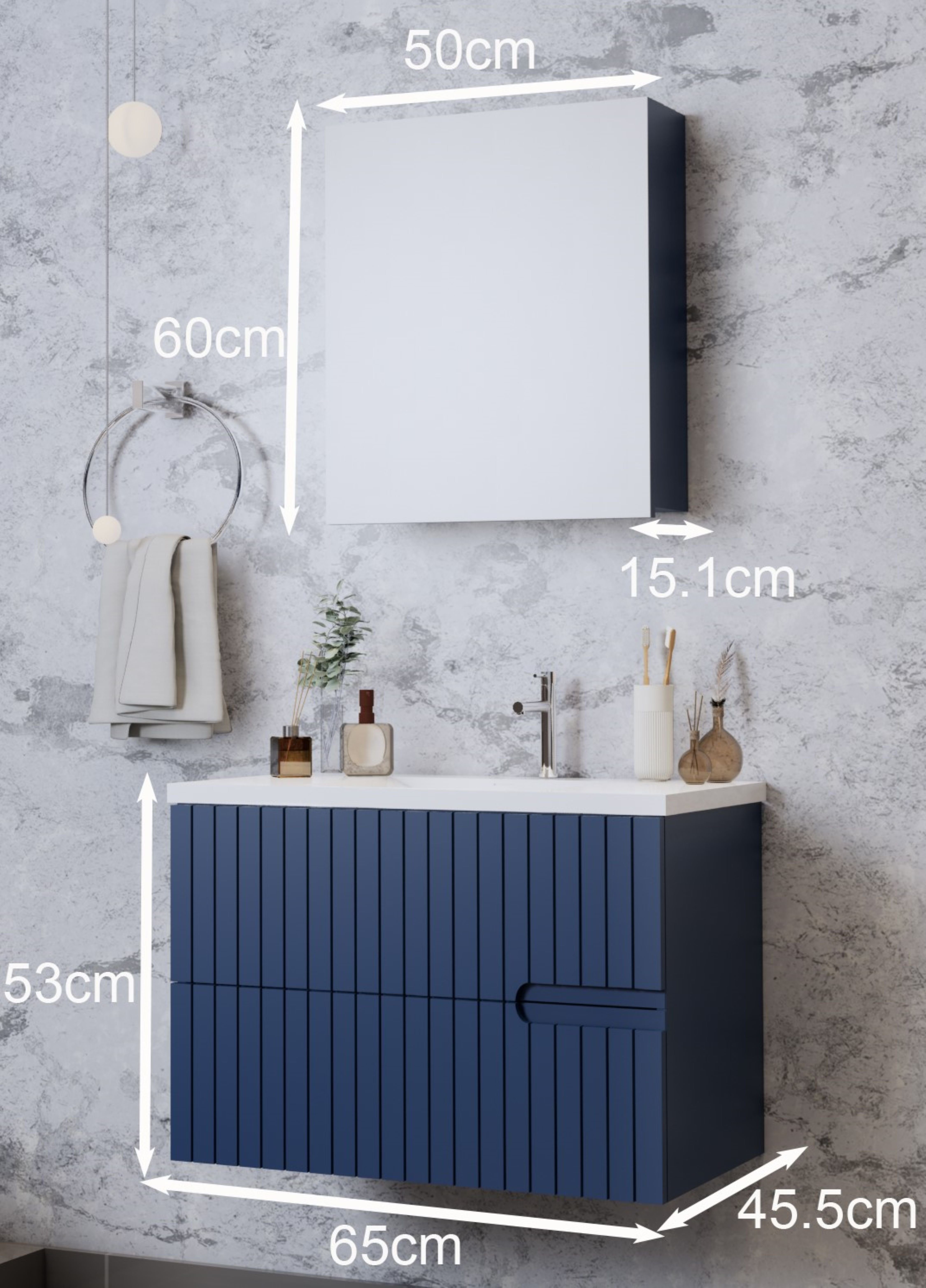All-4-Home Badezimmer-Set Violet, (Set, 2-St., Spiegelschrank, Unterschrank mit Waschbecken), Softclose-Funktion, Keramik-Waschbecken, Vormontiert