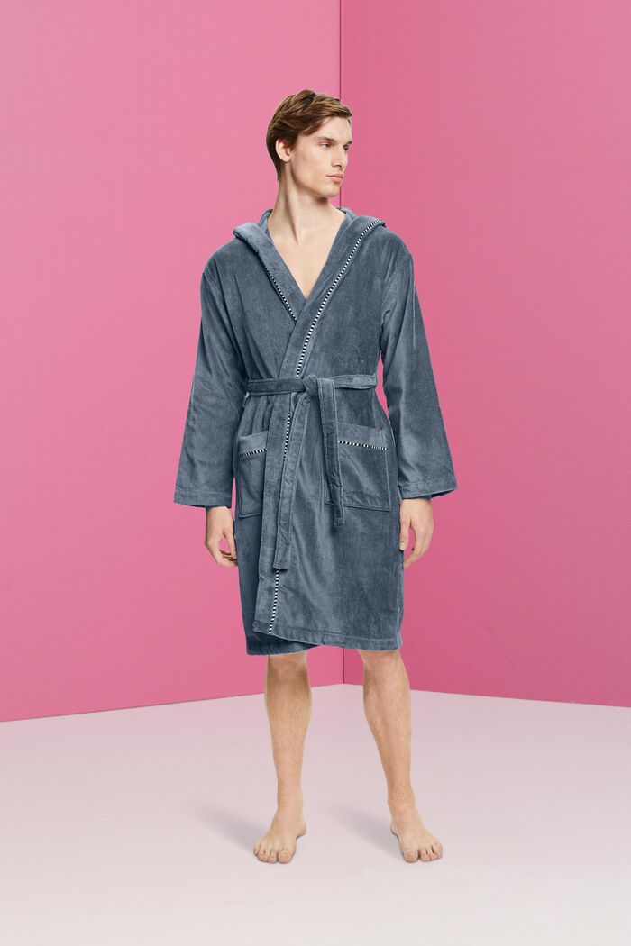 Velours-Bademantel, 100% Baumwolle