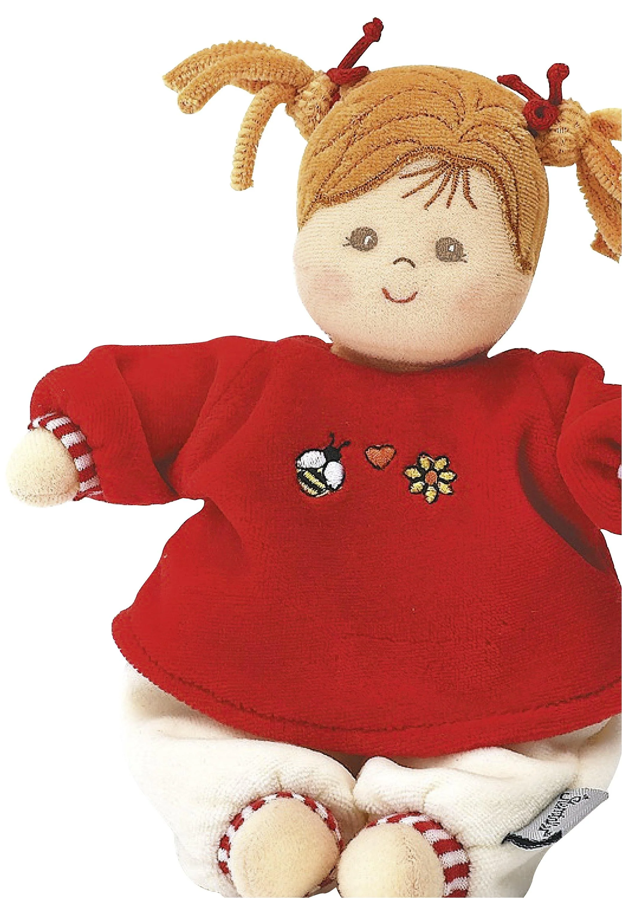 Spielpuppe Mädchen Magdalena in Rot, 23 cm