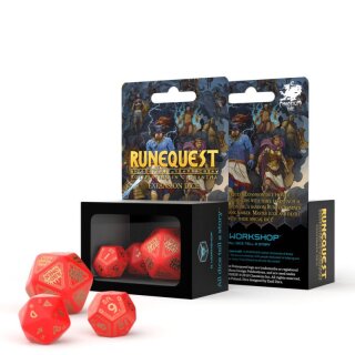 RuneQuest Red & gold Dice Set
