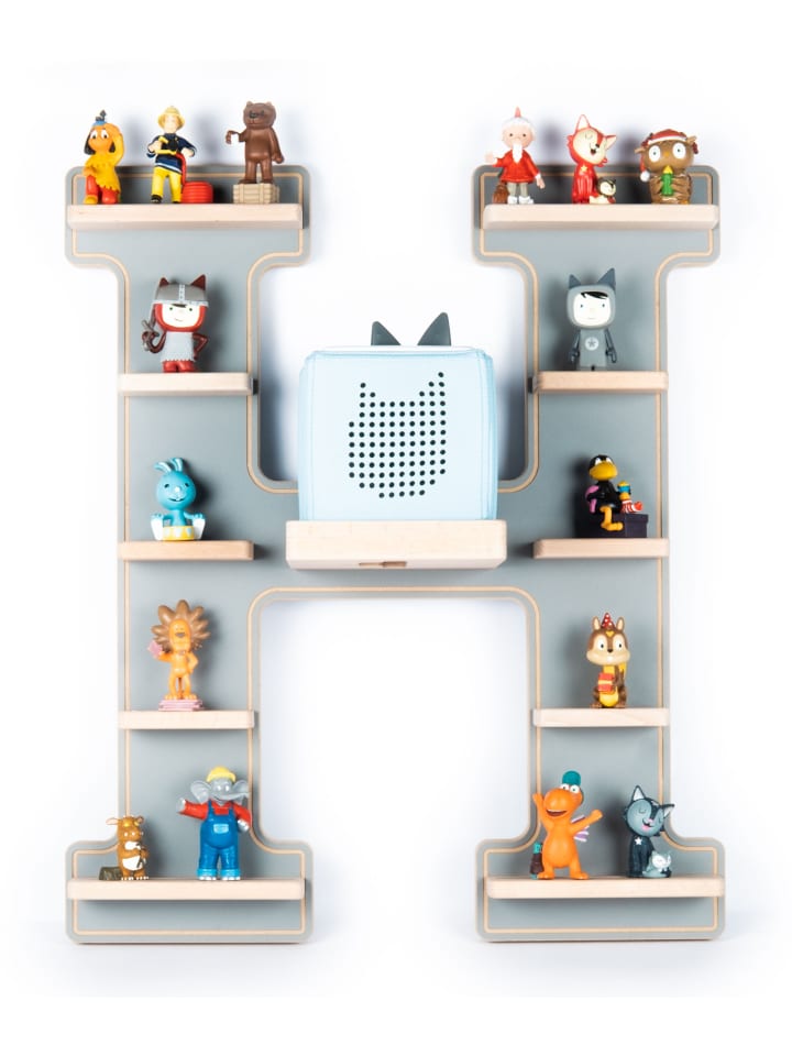 BOARTI Holz Regal Buchstabe H für Toniebox Tonies Figuren in Grau günstig kaufen onesize