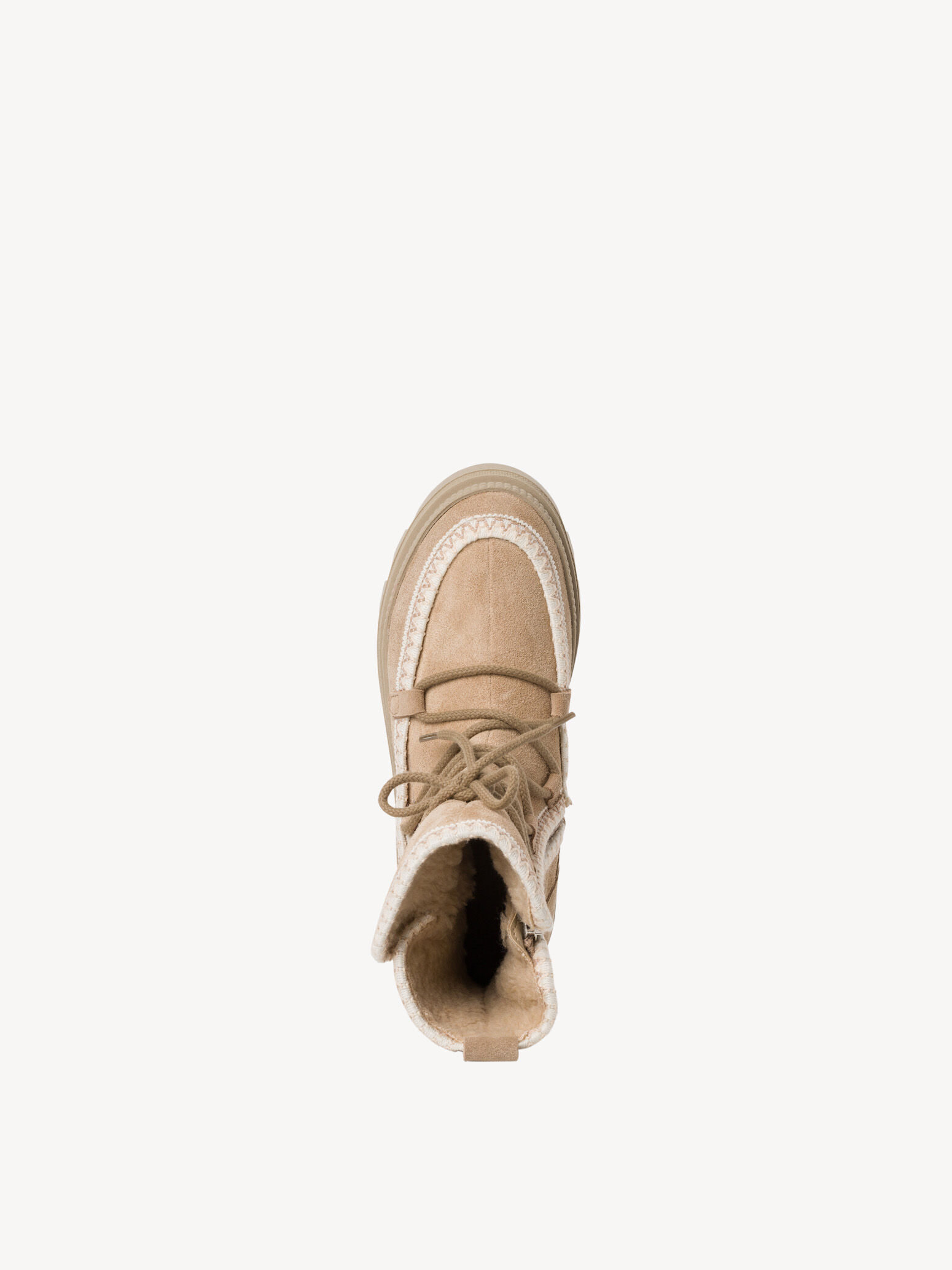 Bottine en cuir - beige doublure chaude
