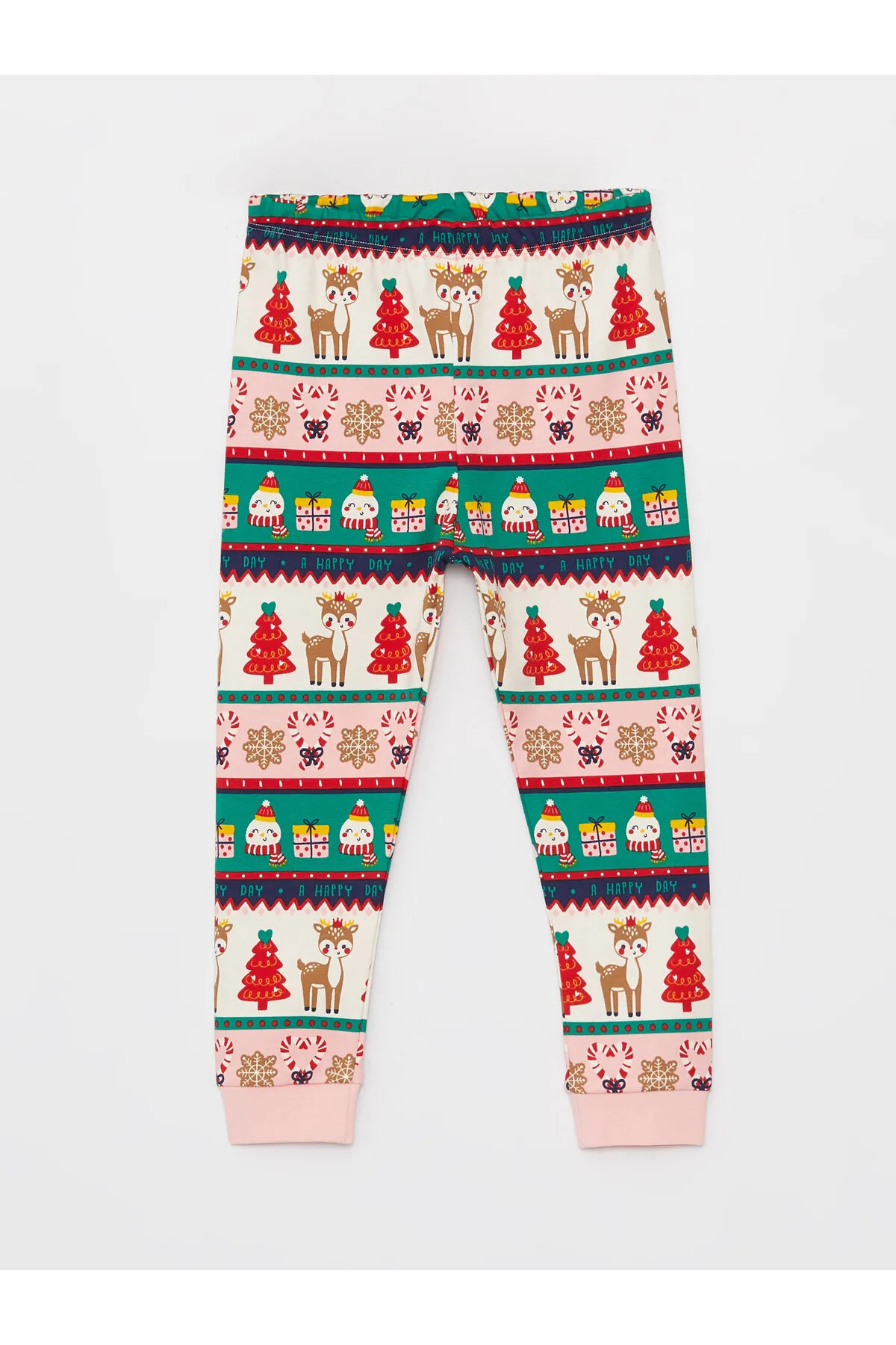 LC Waikiki  Langarm-Pyjama-Set für Babys mit Rundhalsausschnitt und Neujahrsmotiv