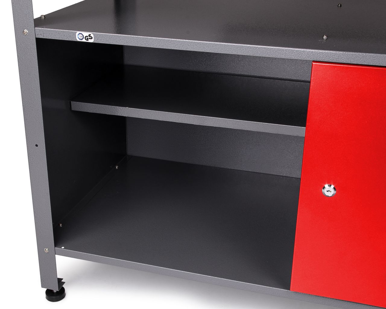 Ondis24 Werkstatt Set Klaus 120 cm 1 Schrank LED rot