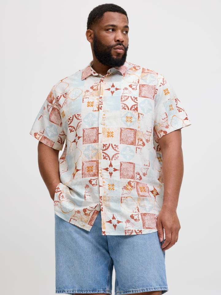 JACK & JONES PLUS Hemd in Cloud Dancer günstig kaufen