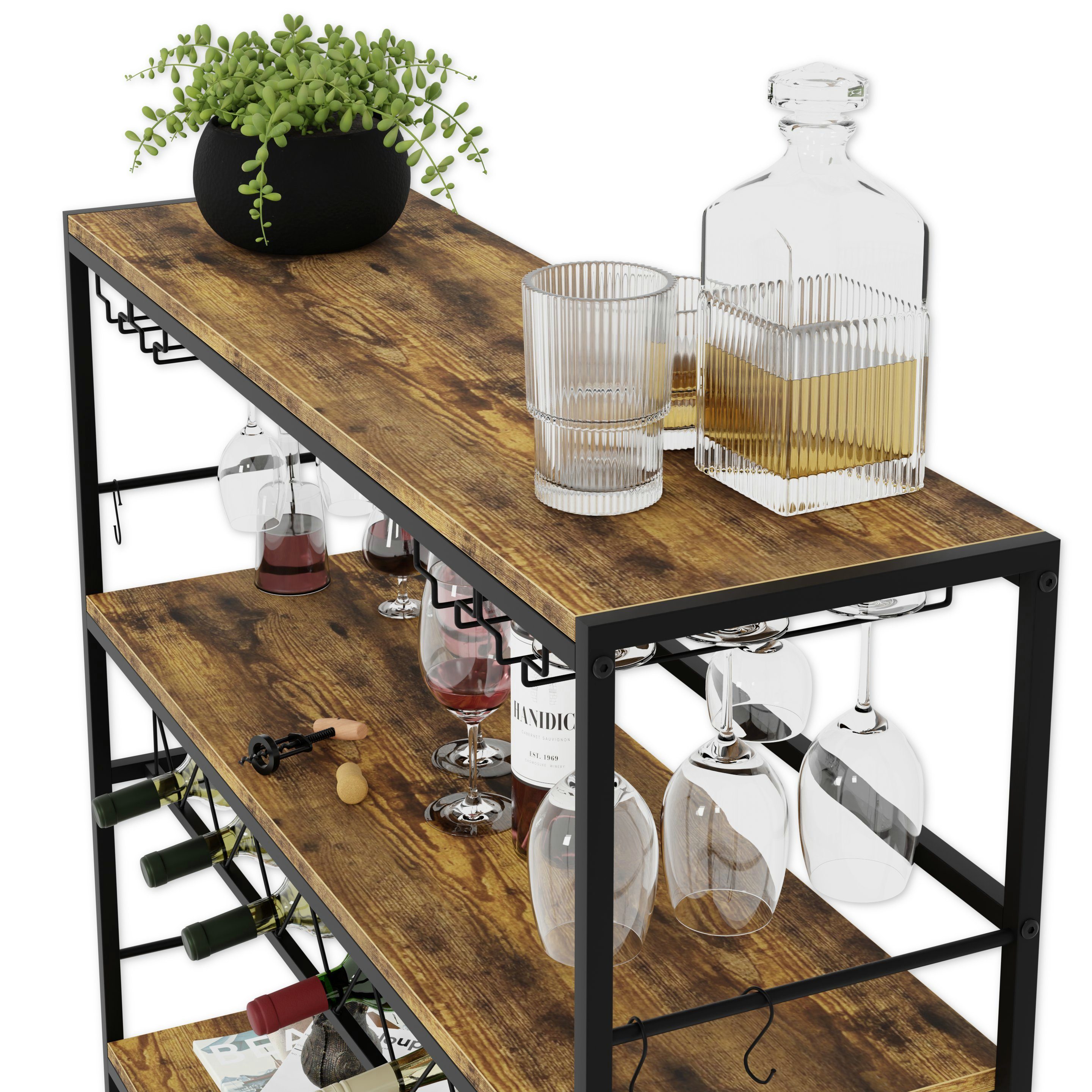 Lenmar Weinregal Weinregal aus Metall, Flaschenregal, Regale, Flaschenhalter LOFT 2-7