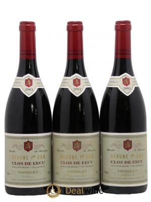 Beaune 1er Cru Clos de l'Ecu Faiveley  2003 - Lot de 3 Bouteilles