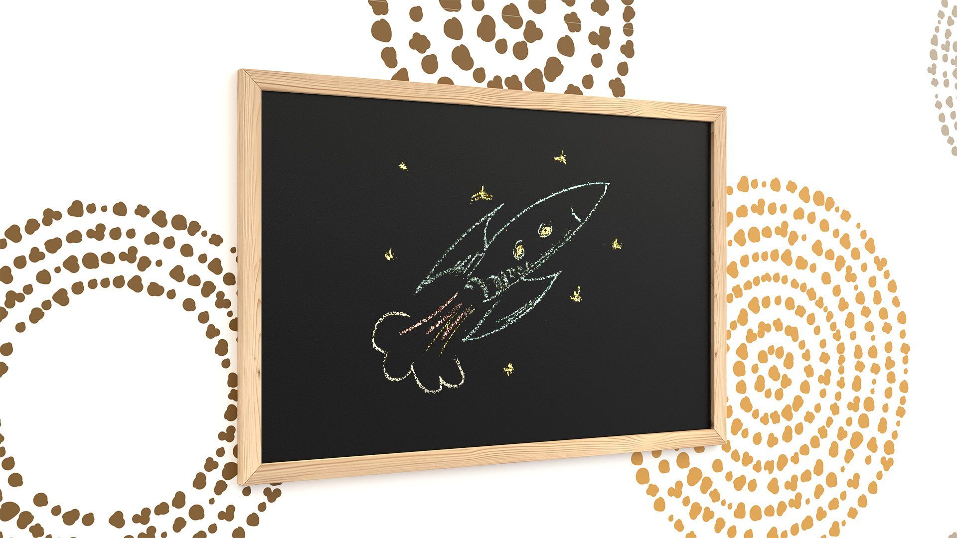 ALLboards Wandtafel Schwarze Kreidetafel, ECO-Holzrahmen
