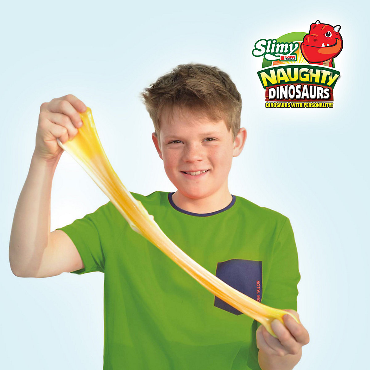 SLIMY® Dinosaur Collectible - 155g Original Slimy Slime Spielmasse in zwei Farben inkl. lustiger Dinosaurier Sammelfigur