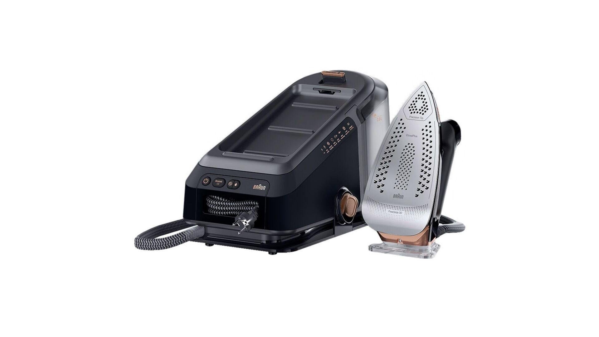 Braun Dampfbügelstation CareStyle 7 Pro IS7286 BK, 2000,00 ml Wassertank, Weltweit erste FreeGlide 3D Bügelsohle