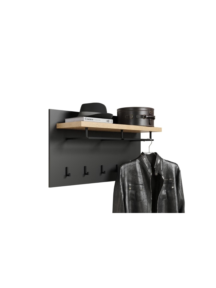 ebuy24 Wandgarderobe Synnax Grau 90 x 27 cm günstig kaufen onesize