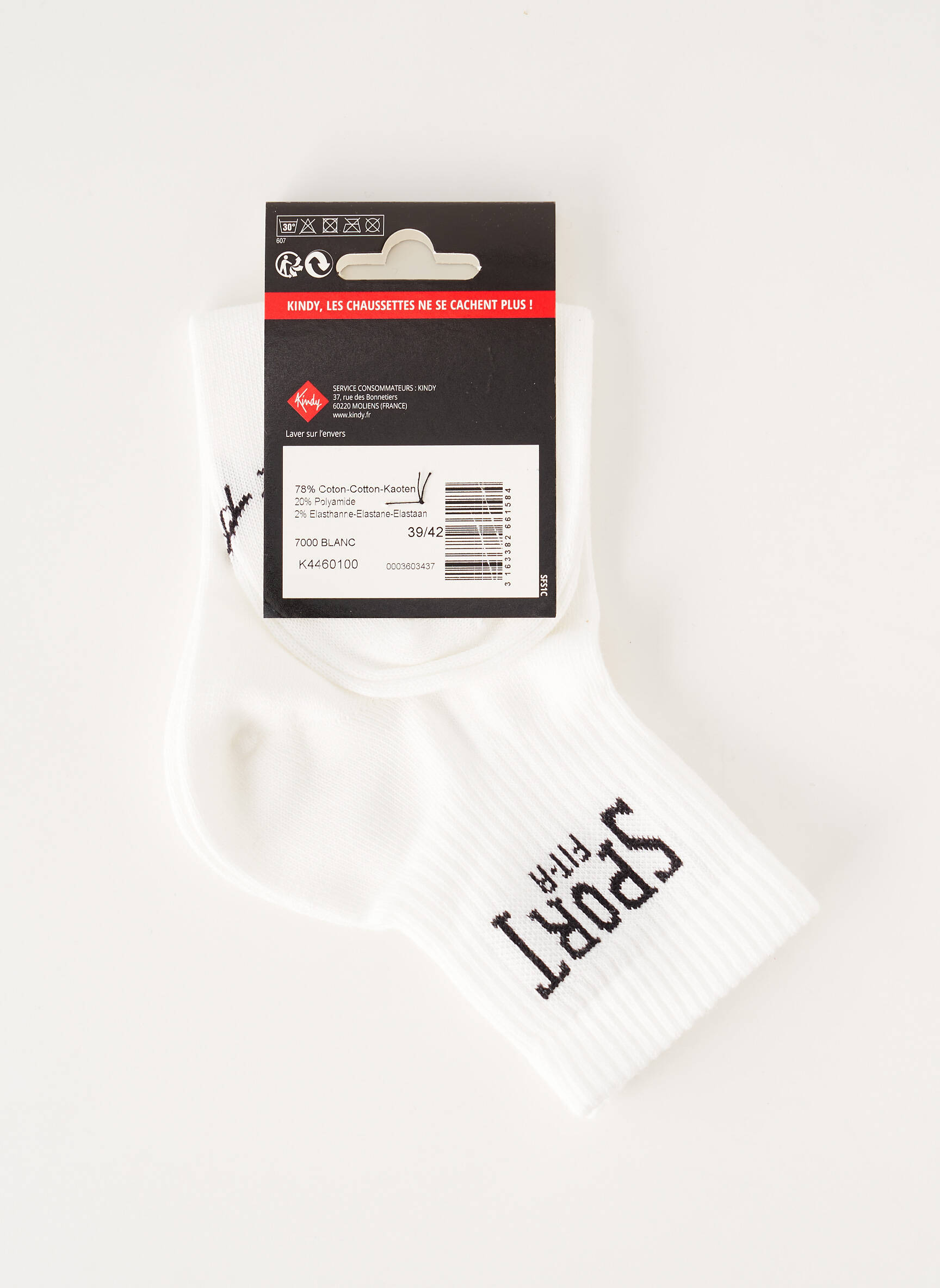 Kindy Chaussette Femme couleur blanc
