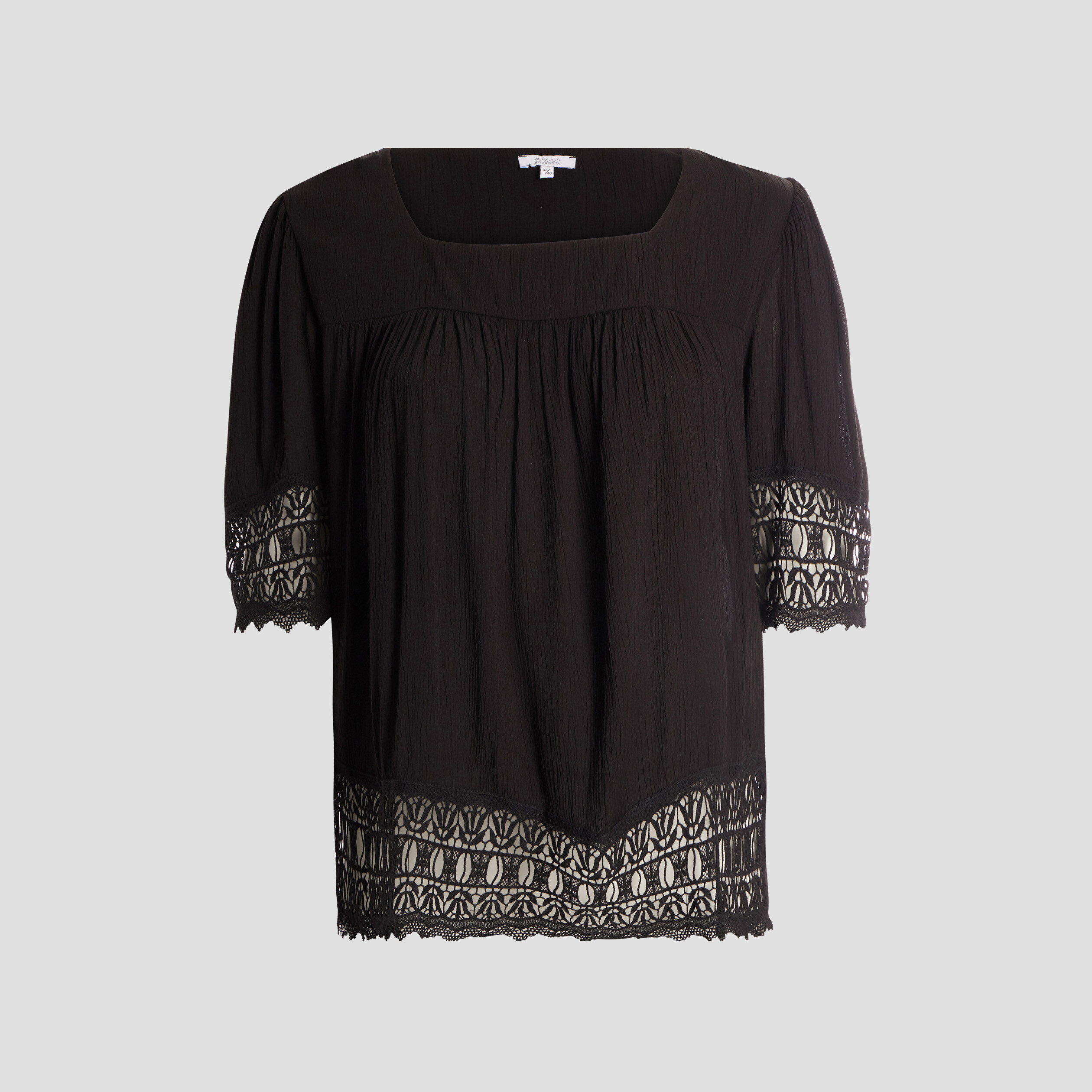 Blouse manches courtes noir femme grande taille | La Halle