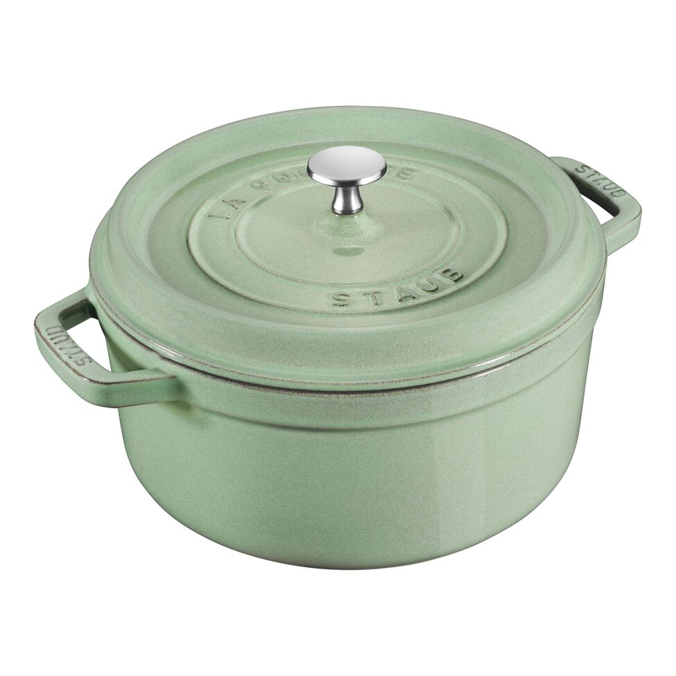 Cocotte 20 cm, rund, Salbeigrün, Gusseisen