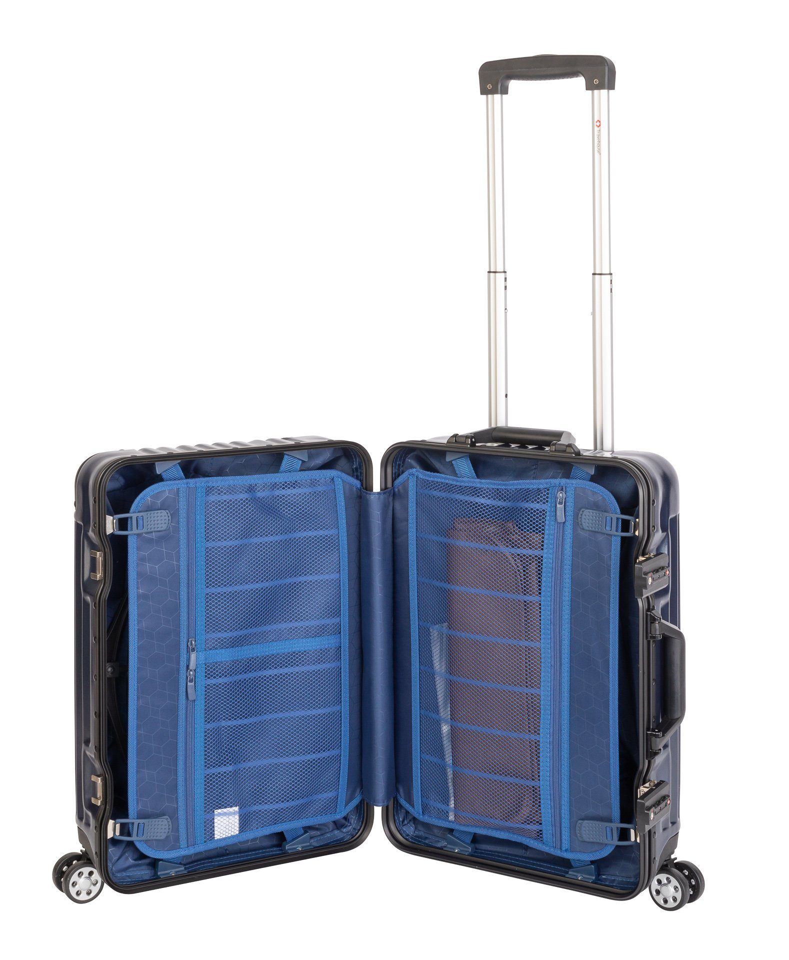 Travelhouse Hartschalen-Trolley London, 4 Rollen, TSA Zahlenschloss Alu-Rahmen Schnappverschluss Polycarbonat-Hartschale