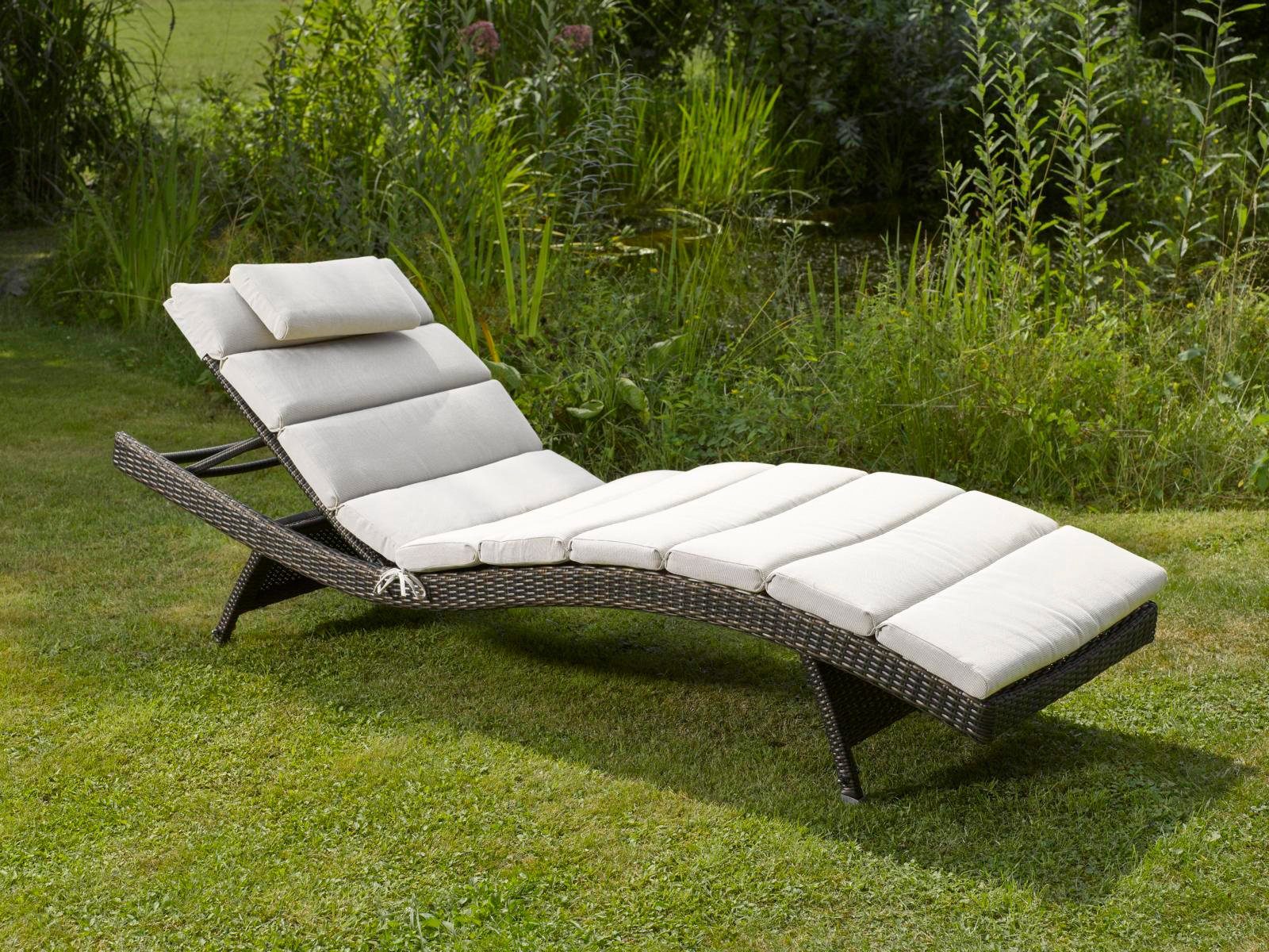 Destiny Gartenliege WAVE, 1-tlg., Stapelliege im Komfortdesign, 206x70x40cm, verstellbar, ohne Auflage